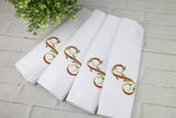 Set of 6 Monogrammed Christmas Napkins / Font 25