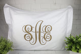 Set of 2 Pillow Shams / Pillowcases / Large Monogram
