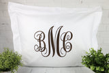 Set of 2 Pillow Shams / Large Monogram