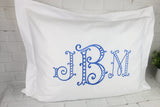 Set of 2 Pillow Shams / Large Monogram