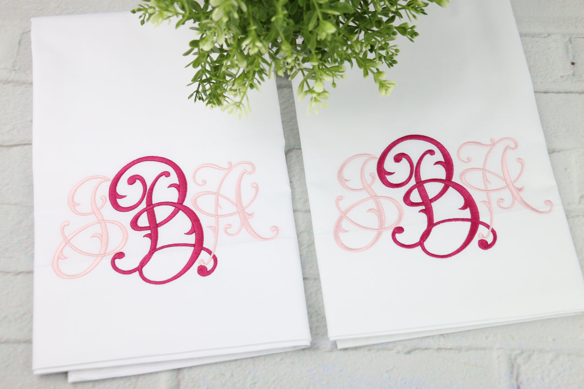 Curly Monogramed Pillow cases – Embroid Print Now