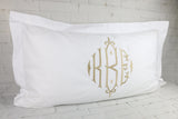 Set of 2 Pillow Shams / Large Monogram