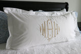 Set of 2 Pillow Shams / Pillowcases / Large Monogram