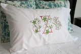 Set of 2 Pillow Shams / Pillowcases / Large Monogram