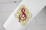 Set of 6 Monogrammed Napkins / Font 23