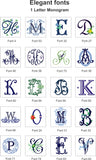 Set of 6 Monogrammed Napkins / Elegant Fonts