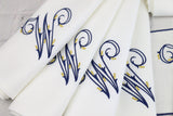 Set of 6 Monogrammed Napkins / Arabesque Monogram