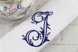 Set of 6 Monogrammed Napkins / Arabesque Monogram