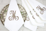 Set of 6 Monogrammed Napkins / Arabesque Monogram