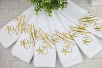 Set of 6 Monogrammed Napkins / Elegant Fonts