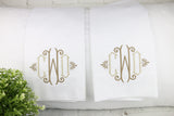 Set of 2 Pillowcases / Small Monogram