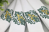 Set of 6 Monogrammed Christmas Napkins / Font 26