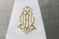 Set of 6 Monogrammed Napkins / 3 letters monogram