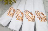 Set of 6 Monogrammed Napkins / 3 letters monogram