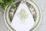 Set of 6 Monogrammed Napkins / Font 23