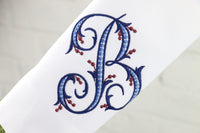 Set of 6 Monogrammed Napkins / Arabesque Monogram