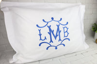 Set of 2 Pillow Shams / Pillowcases / Large Monogram