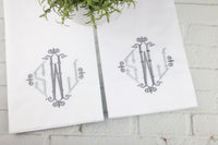 Set of 2 Pillowcases / Small Monogram