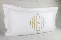Set of 2 Pillowcases / Pillow Shams / Large Monogram