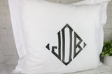 Set of 2 Pillowcases / Pillow Shams / Large Monogram