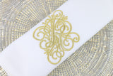 Set of 6 Monogrammed Napkins / Font 23