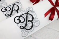 Set of 6 Monogrammed Napkins / Font 23