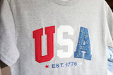 USA anniversary embroidered applique t-shirt / sweatshirt / hoodie