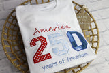 America freedom anniversary embroidered applique t-shirt / sweatshirt / hoodie