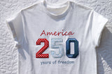 America freedom anniversary embroidered applique t-shirt / sweatshirt / hoodie