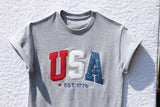 USA anniversary embroidered applique t-shirt / sweatshirt / hoodie