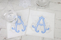 Set of 6 Cocktail Napkins / Monogrammed Napkins