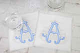 Set of 6 Cocktail Napkins / Monogrammed Napkins