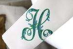 Set of 6 Monogrammed Napkins / Arabesque Monogram