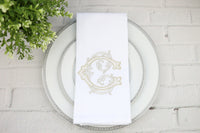 Set of 25 Napkins / Vintage Vine Monogram