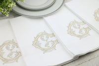 Set of 25 Napkins / Vintage Vine Monogram