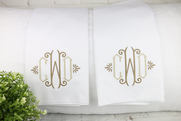 Pagoda font Monogrammed Pillow Cover – Sew Gracious Monograms