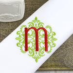 monogrammed linens, monogram napkins,custom linens, Christmas napkins, Christmas  linens