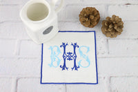 Set of 6 Monogrammed Cocktail Napkins