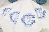 Set of 25 Napkins / Vintage Vine Monogram