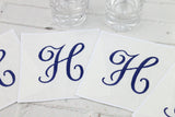 Set of 6 Cocktail Napkins / Monogrammed Napkins